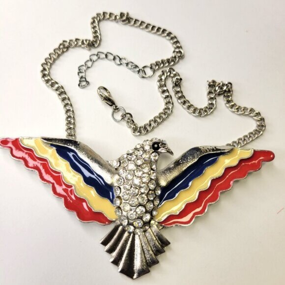 American Eagle Pendant Necklace Eagle Pendant Statement Bird Pendant - Picture 2 of 13